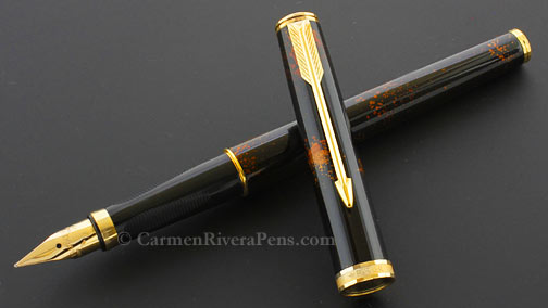 Parker 75 Premier Black Lacquer w/ Gold Sprinkles Fountain Pen