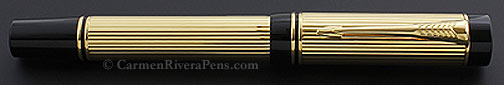 Parker Duofold Centennial Flat Top Godron Gold Fountain Pen