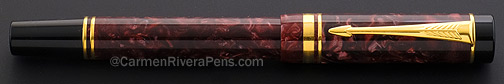 Parker Duofold Centennial Marbled Maroon Flat Top Fountain Pen