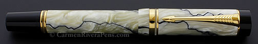 Parker Duofold Centennial Flat Top Pearl Black Fountain Pen