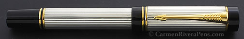 Parker Duofold Centennial Godron Sterling Silver Flat Top Fountain Pen