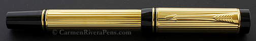 Parker Duofold Flat Top Godron Gold Rollerball Pen