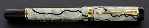 Parker Duofold International Flat Top Pearl Black Fountain Pen 