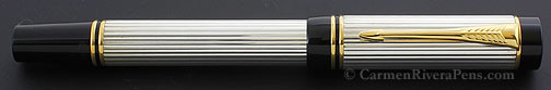 Parker Duofold International Godron Sterling Silver Flat Top Fountain Pen