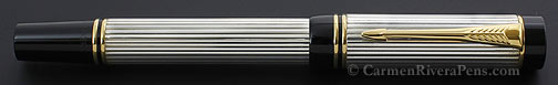 Parker Duofold Godron Sterling Silver Flat Top Rollerball Pen