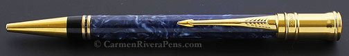 Parker Duofold Marbled Blue Ballpoint Pen