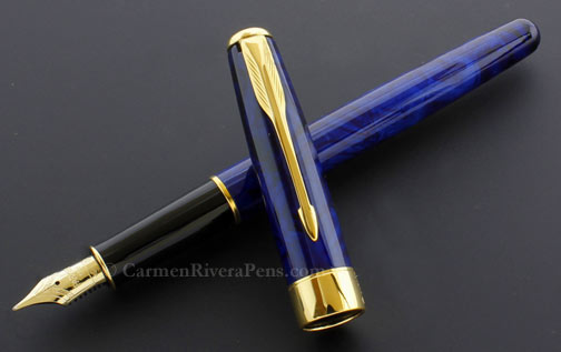 Parker Sonnet Premier Blue Marble Lacquer Fountain Pen