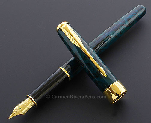 Parker Sonnet Premier Green Marble Lacquer Fountain Pen