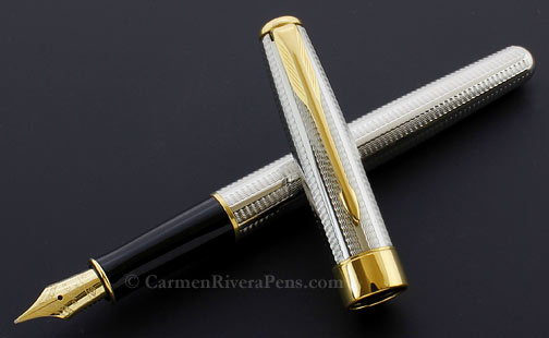 Parker Sonnet Premier Silver Cascade Fountain Pen 