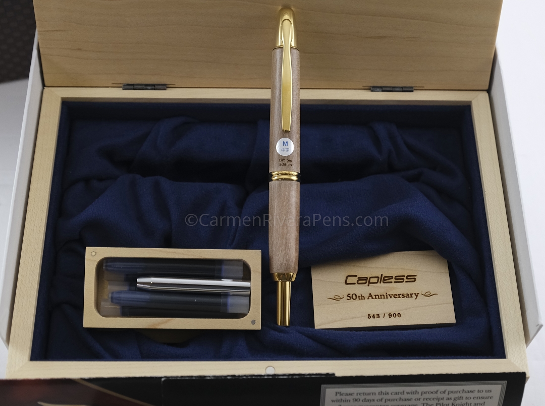 Pilot Retractable Fountain Pen Yellow Capless, Lacquer, Chrome (Nib: F)