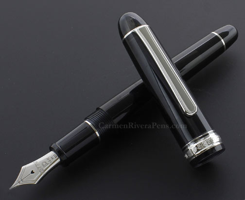 Platinum 3776 Century Fountain Pen - Black Diamond with Rhodium Trim - 14k  Fine Nib